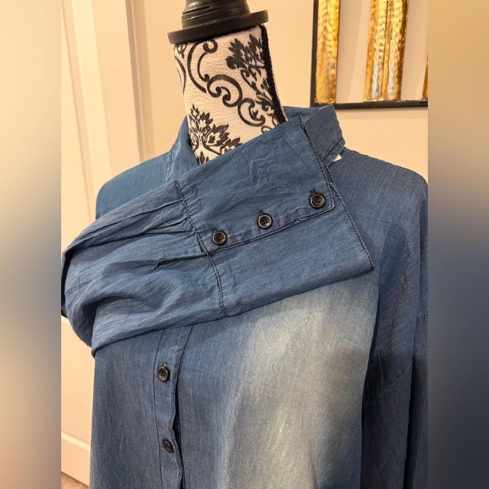 Thrill Blue Denim Backless Tunic - Picture 3 of 8
